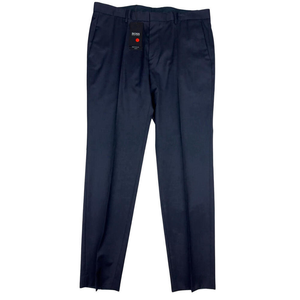 Hugo Boss Gibson_cyl Slim Fit Virgin Wool Dress Pants Dark Blue Size 36 R | 33 L